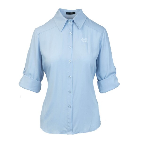 Button Down Light Blue Business Casual Women's Shirt U-State